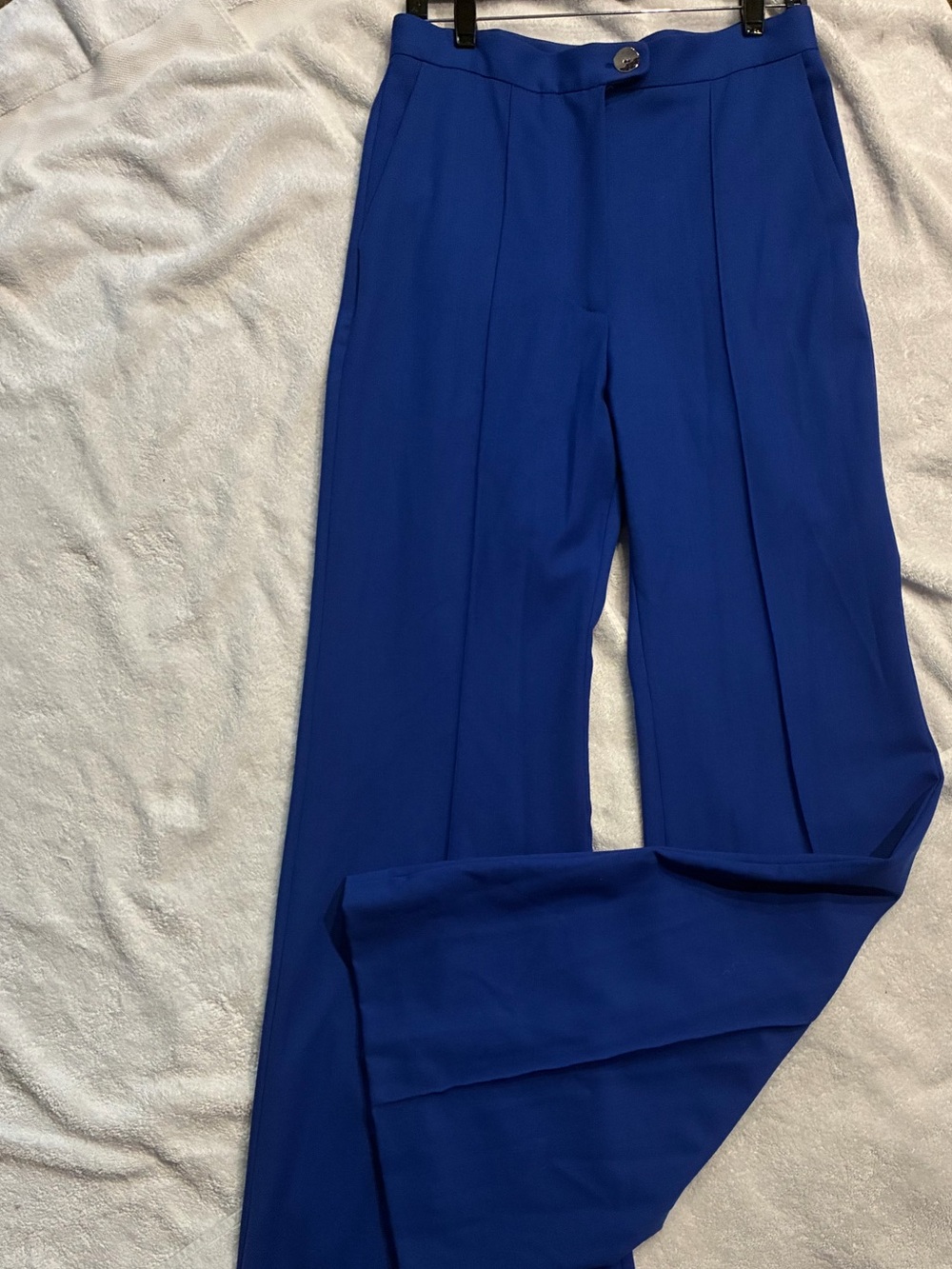new Brogger Odda Royal Blue Hi-waisted Long Flare Leg Trouser Pant M $595